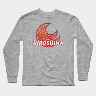 Hiroshima Prefecture Japanese Symbol Distressed Long Sleeve T-Shirt